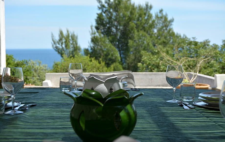 Rez de chaussée - Pergola avec vue sur la mer pour diner